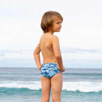 Salty Ink Kids Boys Tiki Racer - Vintage Blue Splash Swimwear kids