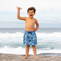 Salty Ink Kids Boys Vintage Surf Boardie - Vintage Blue Splash Swimwear kids