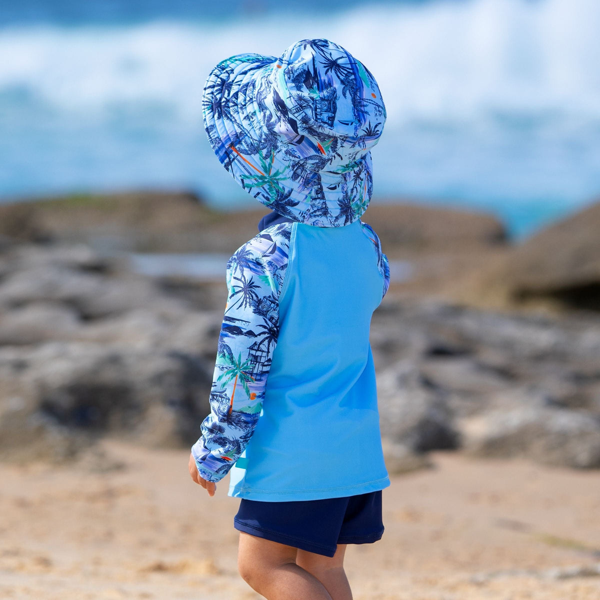 Salty Ink Kids Boys Vintage Surf Long Sleeve Rashvest Set - Vintage Splash Swimwear kids