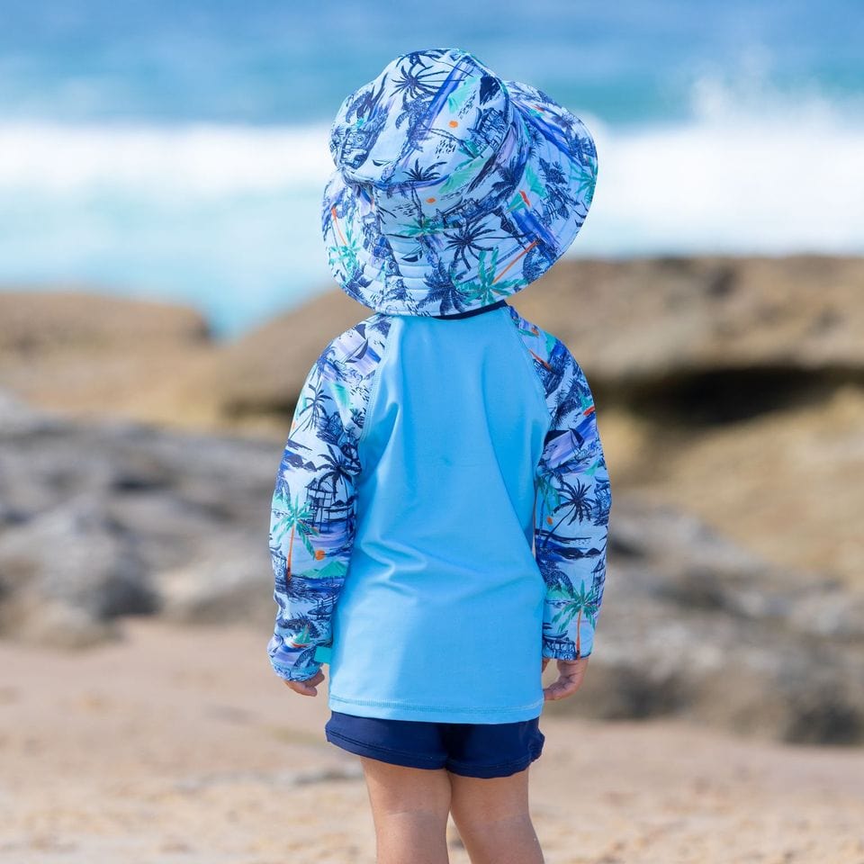 Salty Ink Kids Boys Vintage Surf Long Sleeve Rashvest Set - Vintage Splash Swimwear kids