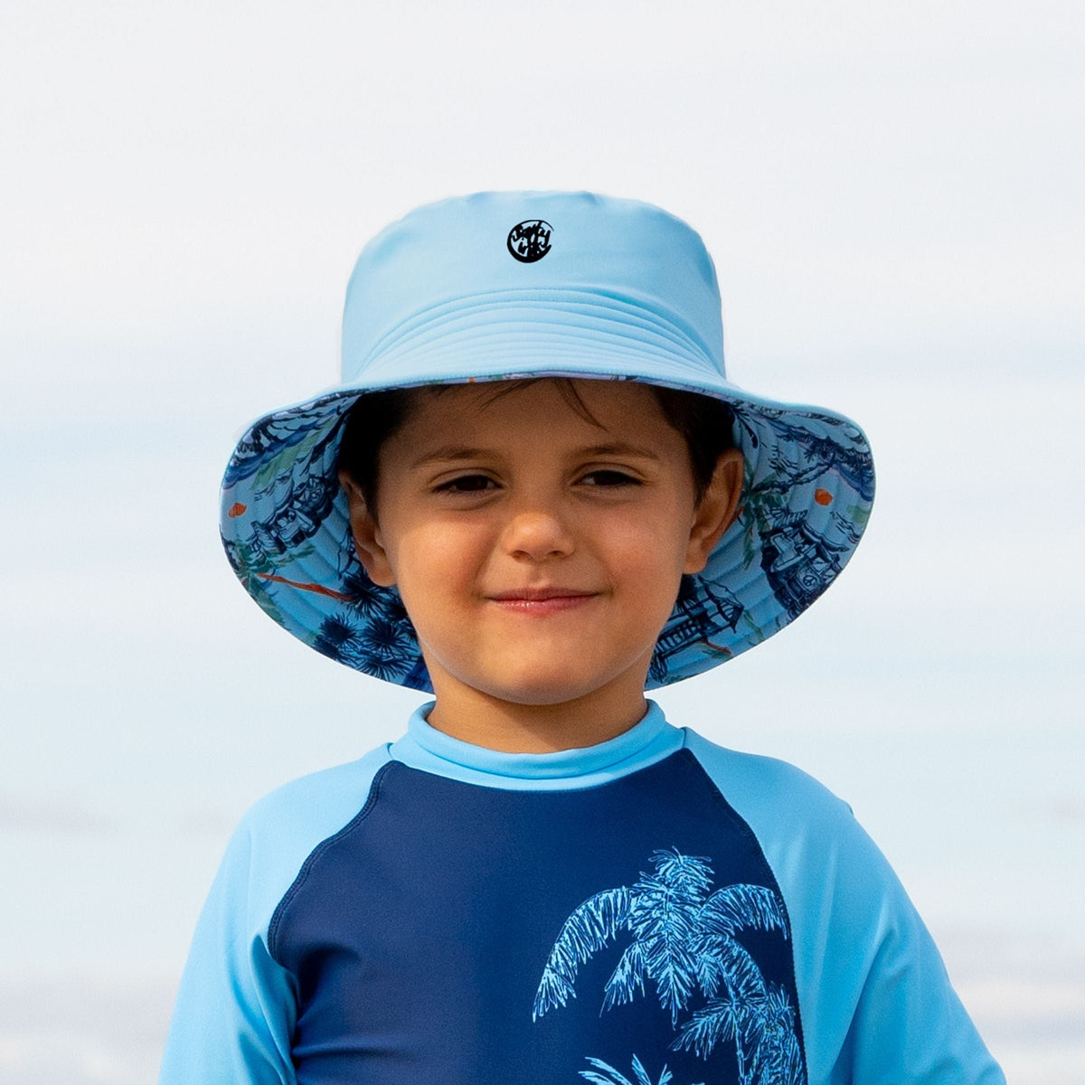 Salty Ink Kids Boys Vintage Surf Sunhat - Vintage Blue Splash Swimwear kids