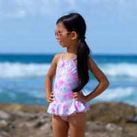 Salty Ink Kids Girls Miss Princess One Piece - Pink Sea Salty Ink Girls Miss Princess One Piece - Pink Sea Splash Swimwear kids