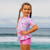 Salty Ink Kids Girls Miss Princess Playsuit - Pink Sea Splash Swimwear kids