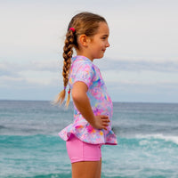 Salty Ink Kids Girls Miss Princess Playsuit - Pink Sea Splash Swimwear kids