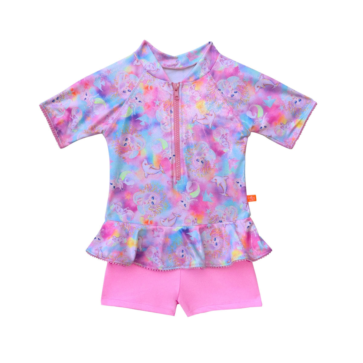 Salty Ink Kids Girls Miss Princess Playsuit - Pink Sea Splash Swimwear kids