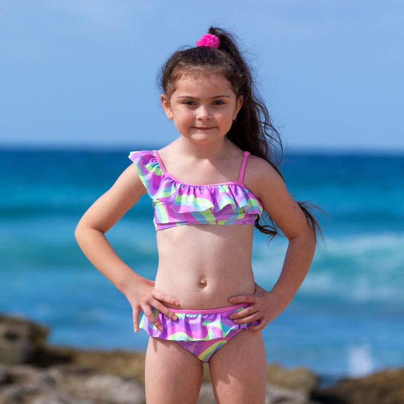 Salty Ink Kids Girls Miss Sea Princess One Shoulder Bikini - Wave Splash Swimwear kids