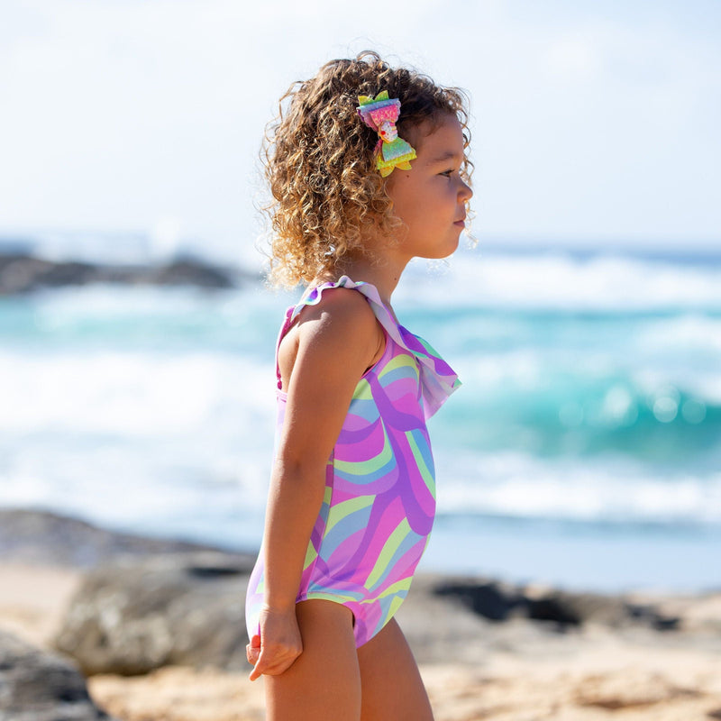 Salty Ink Kids Girls Miss Sea Princess One Shoulder Tank - Wave Splash Swimwear kids