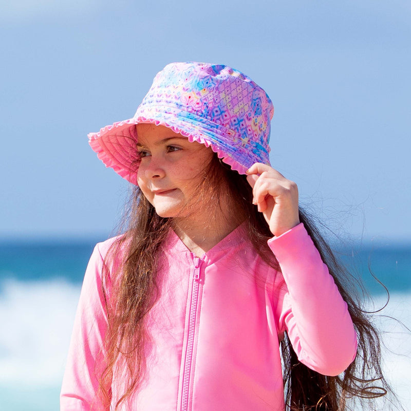 Salty Ink Kids Girls Miss Sea Princess Sunhat - Pink Sea Splash Swimwear kids