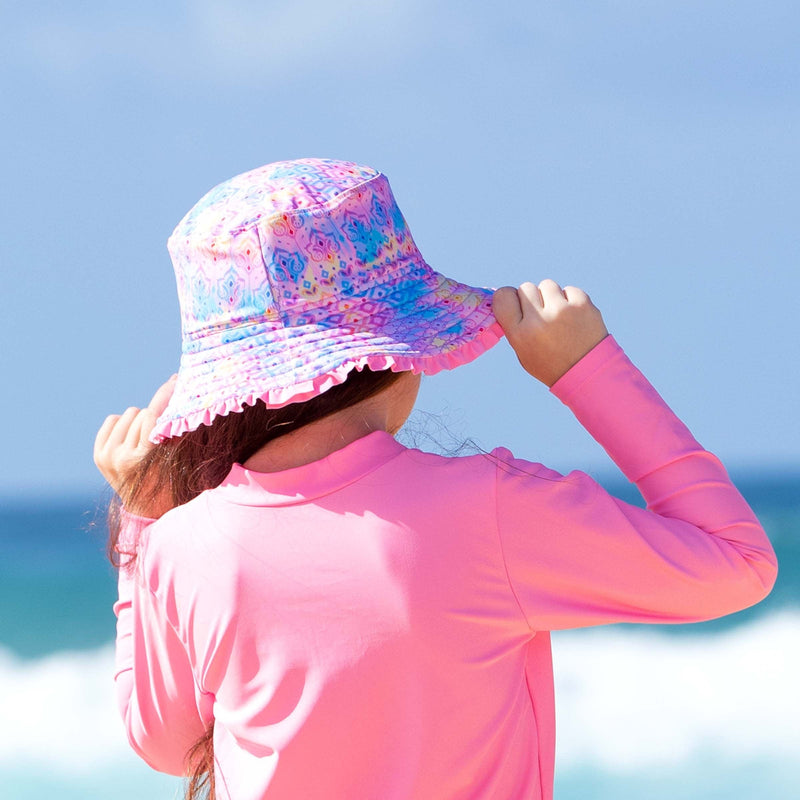 Salty Ink Kids Girls Miss Sea Princess Sunhat - Pink Sea Splash Swimwear kids