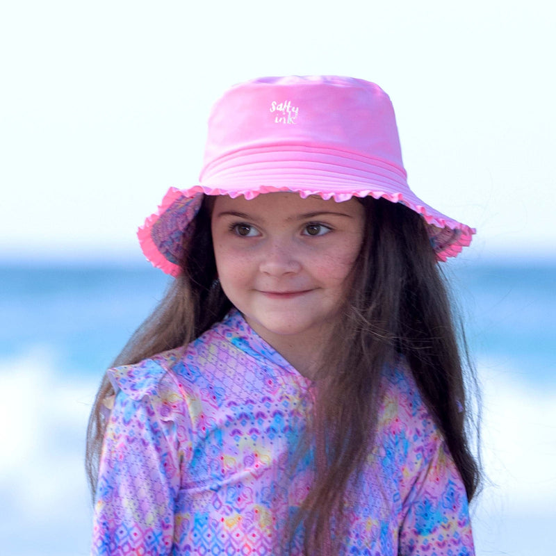 Salty Ink Kids Girls Miss Sea Princess Sunhat - Pink Sea Splash Swimwear kids