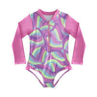 Salty Ink Kids Girls Miss Sea Princess Sunsuit - Wave Splash Swimwear kids