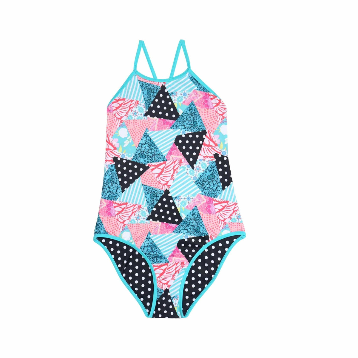 Salty Ink Kids Girls South Beach Reversible One Piece - Blue Splash Swimwear kids