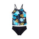 Salty Ink Kids Girls Tropicana Singlet Bikini - Black Tropic Girls Tropicana Singlet Bikini - Black Tropic Splash Swimwear kids