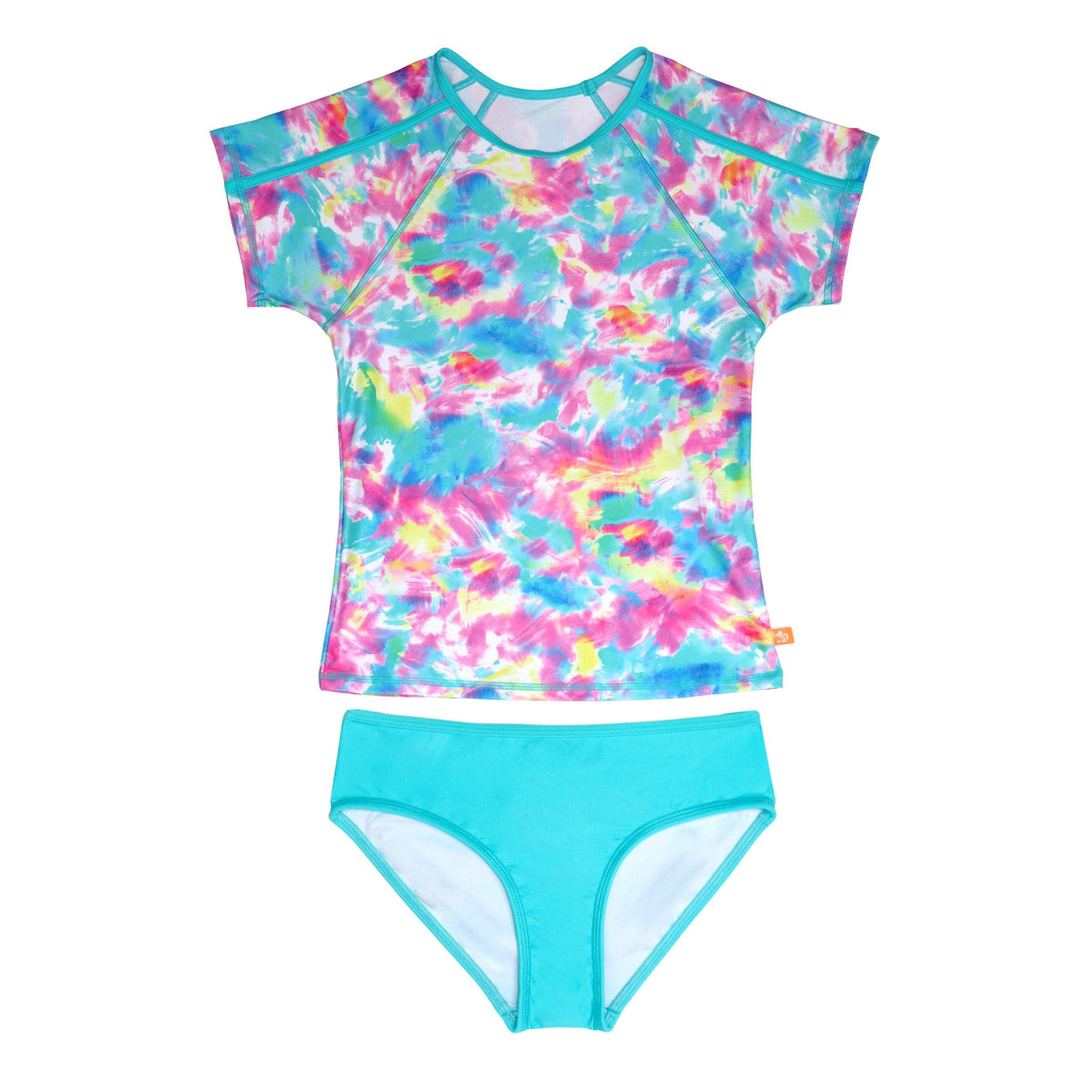 Salty Ink Kids Island Girl Short Sleeve Rash Vest Set - Seaspray Splash Swimwear Girls 8-16