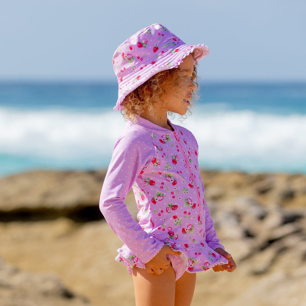 Salty Ink Kids Miss Cherry Pie Sunsuit Salty Ink Miss Cherry Pie Sunsuit Splash Swimwear