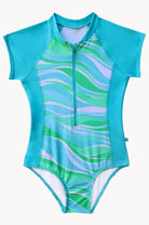 Salty Ink Kids Salty Ink Girls Coastal Wave Surfsuit - Blue Wave Salty Ink Girls Coastal Wave Surfsuit - Blue Wave Splash Swimwear
