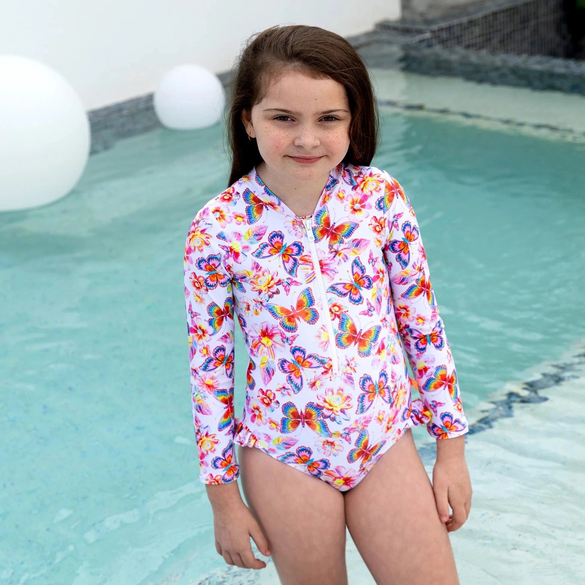 Salty Ink Kids Salty Ink Girls Miss Aloha Sunsuit Salty Ink Girls Miss Aloha Sunsuit Splash Swimwear Girls 00-7