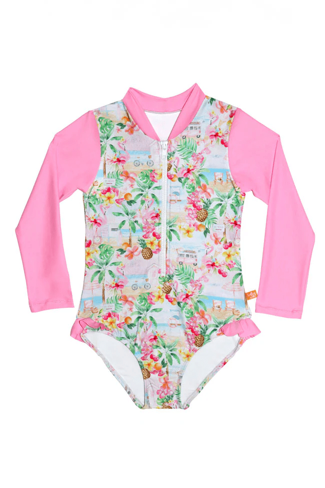 Salty Ink Kids Salty Ink Girls Miss Vacay Sunsuit Salty Ink Girls Miss Vacay Sunsuit Splash Swimwear