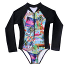 Salty Ink Kids Salty Ink Girls Vacay Long Sleeved Surfsuit - Vacay Salty Ink Girls Vacay Long Sleeved Surfsuit - Vacay Splash Swimwear