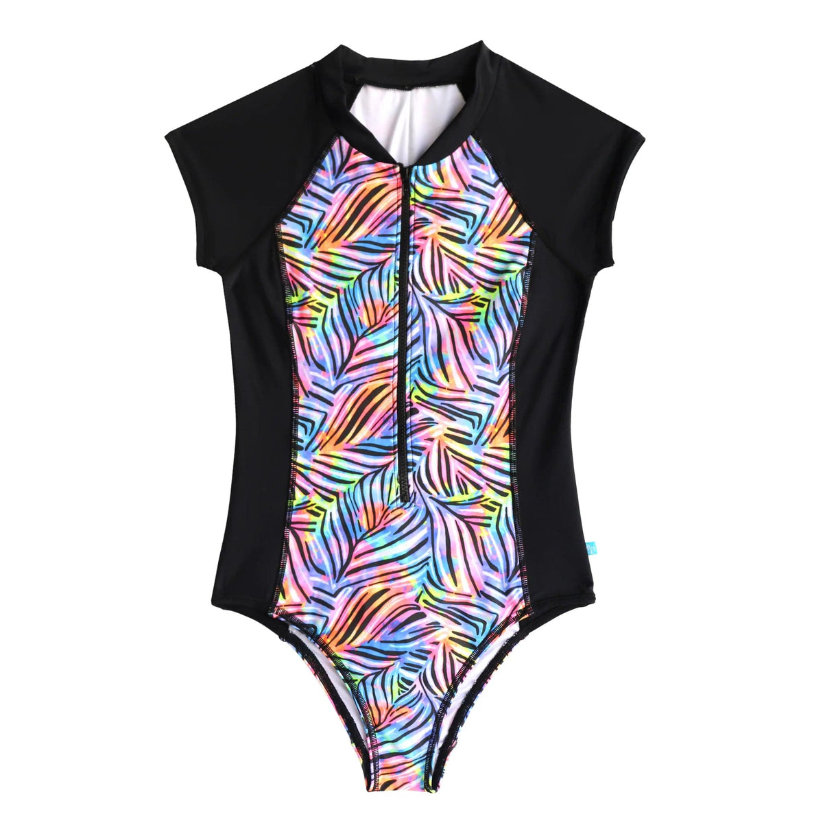 Salty Ink Ladies Ladies Tropic Tribe Surfsuit - Neon Tropic Splash Swimwear One Pieces