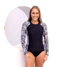 Salty Ink Ladies Salty Ink Ladies Long Sleeve Sunvest - Safari Salty Ink Ladies Long Sleeve Sunvest - Safari Splash Swimwear Swimwear