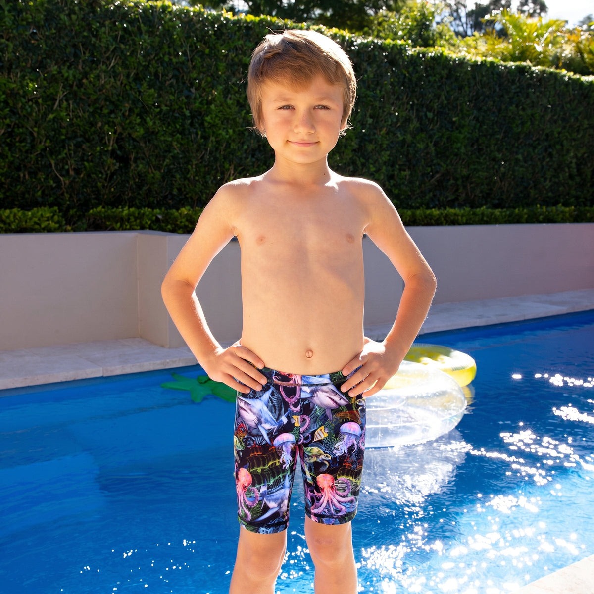 Salty Ink Salty Ink Boys Marina Mirage Jammer Salty Ink Boys Marina Mirage Jammer | Splash Swimwear Splash Swimwear Jammer