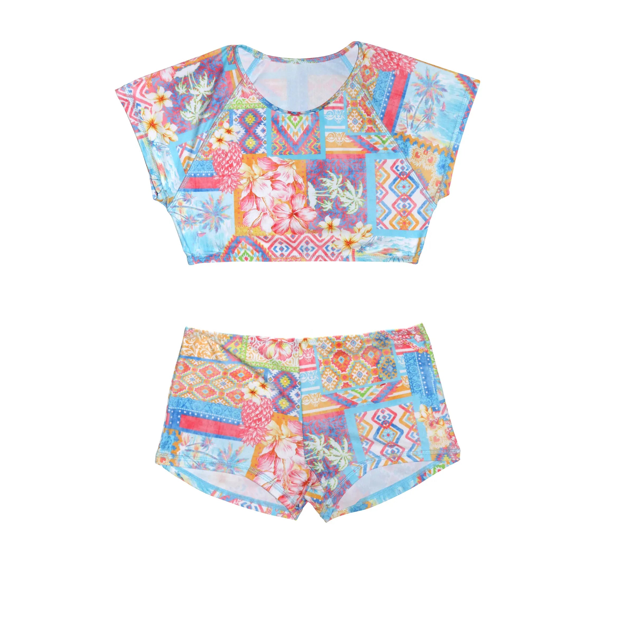 Salty Ink Salty Ink Camp Cove Boyleg Crop Bikini - Summer Salty Ink Camp Cove Boyleg Crop Bikini - Summer Splash Swimwear Kids Swimwear