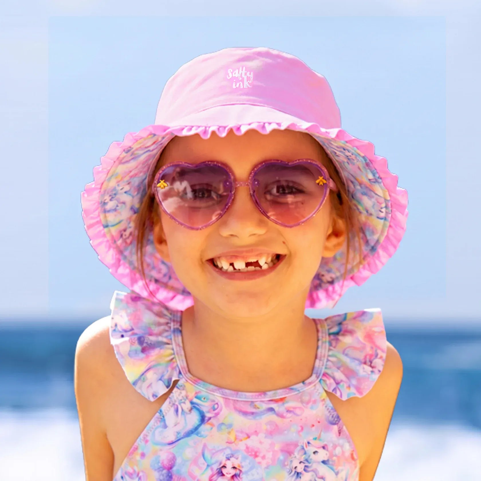 Salty Ink Salty Ink Girls Ms Fantasia Sunhat Salty Ink Girls Ms Fantasia Sunhat Splash Swimwear Accessories