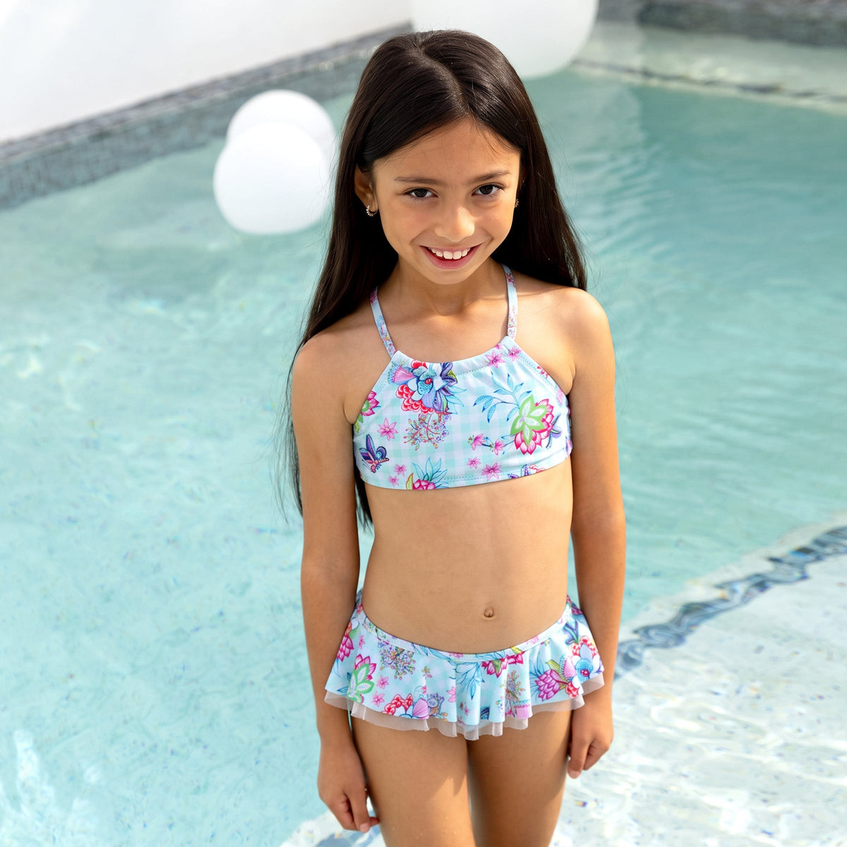 Salty Ink Salty Ink Toddler Girls Miss Meadow Bikini - Minty Salty Ink Toddler Girls Miss Meadow Bikini - Minty Splash Swimwear Two Piece