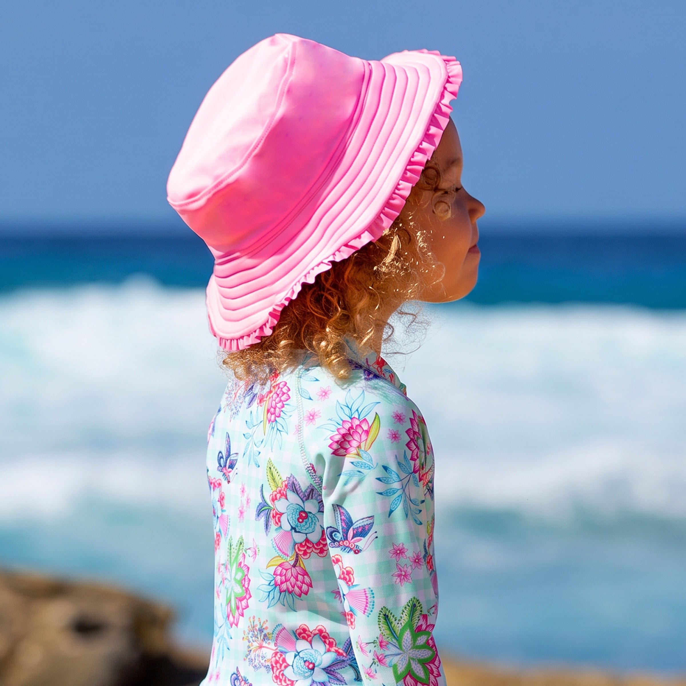 Salty Ink Salty Ink Toddler Girls Miss Meadow Sunhat - Minty Salty Ink Toddler Girls Miss Meadow Sunhat - Minty Splash Swimwear Sunhat