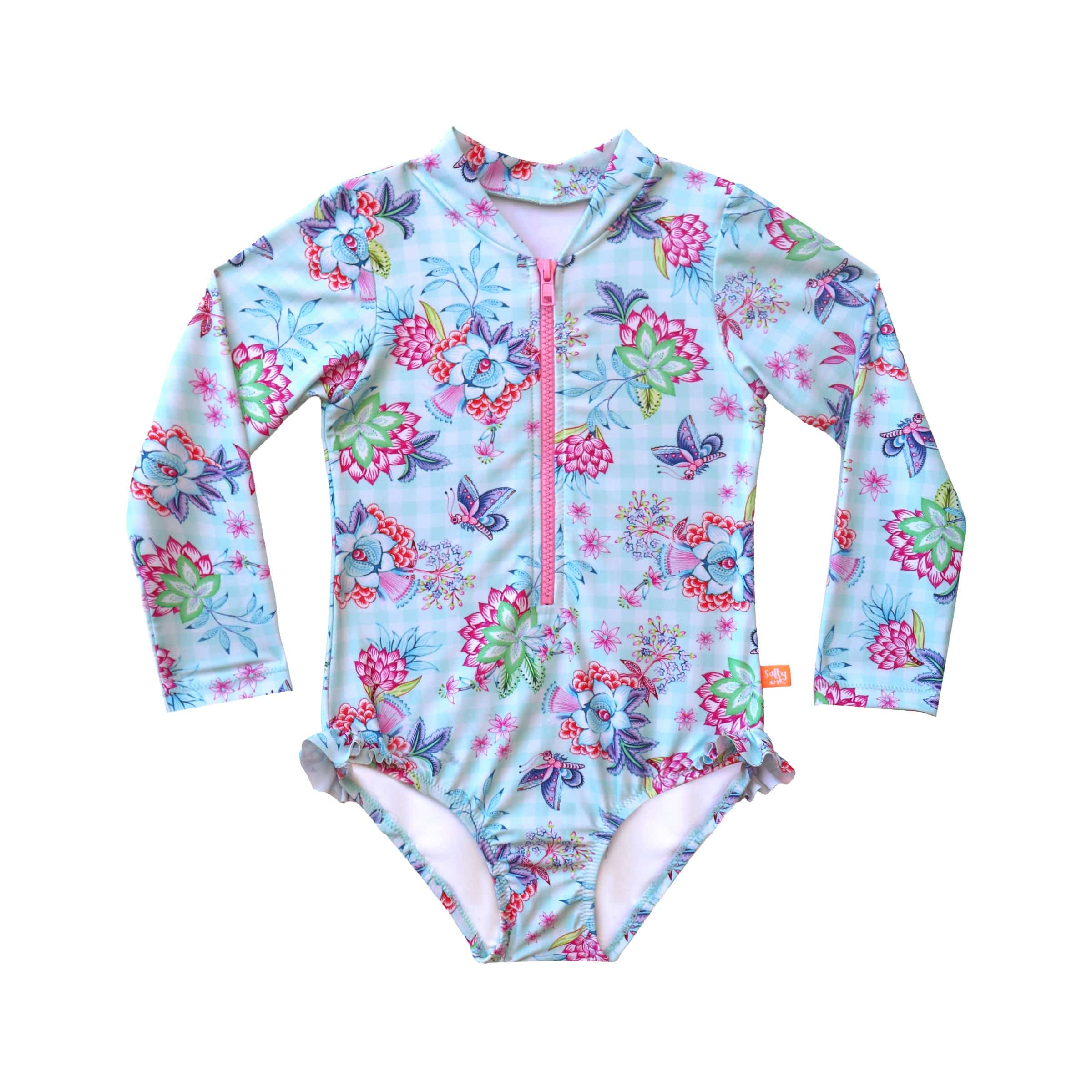 Salty Ink Salty Ink Toddler Girls Miss Meadow Sunsuit - Minty Salty Ink Toddler Girls Miss Meadow Sunsuit - Minty Splash Swimwear Sunsuit