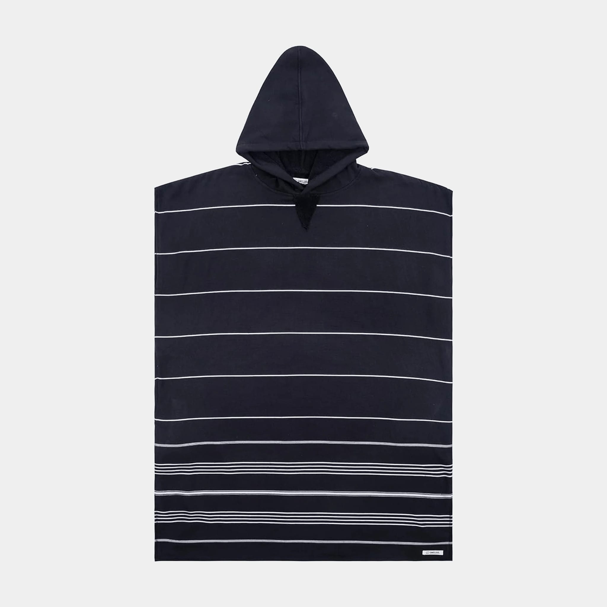 Sand Cloud Sand Cloud Classic Stripe Hooded Poncho Beach Towell -Black SCS22PON003BLKOS Sand Cloud Classic Stripe Hooded Poncho Beach Towell -Black Splash Swimwear Accessories 810071855641