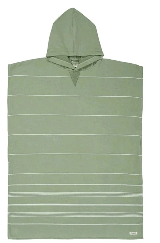 Sand Cloud Sand Cloud Classic Stripe Hooded Poncho Beach Towell - Hedge Green SCS25PON003HEGOS Sand Cloud Classic Stripe Hooded Poncho Beach Towell - Hedge Green Splash Swimwear