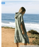 Sand Cloud Sand Cloud Classic Stripe Hooded Poncho Beach Towell - Hedge Green SCS25PON003HEGOS Sand Cloud Classic Stripe Hooded Poncho Beach Towell - Hedge Green Splash Swimwear