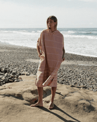 Sand Cloud Sand Cloud Classic Stripe Hooded Poncho Beach Towell - Misty Rose SCS25PON003MIROS Sand Cloud Classic Stripe Hooded Poncho Beach Towell - Misty Rose Splash Swimwear