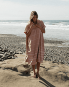 Sand Cloud Sand Cloud Classic Stripe Hooded Poncho Beach Towell - Misty Rose SCS25PON003MIROS Sand Cloud Classic Stripe Hooded Poncho Beach Towell - Misty Rose Splash Swimwear