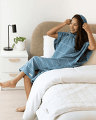 Sand Cloud Sand Cloud Classic Stripe Hooded Poncho Beach Towell - Slate Blue SCU24PON001SBLOS Sand Cloud Classic Stripe Hooded Poncho Beach Towell - Slate Blue Splash Swimwear