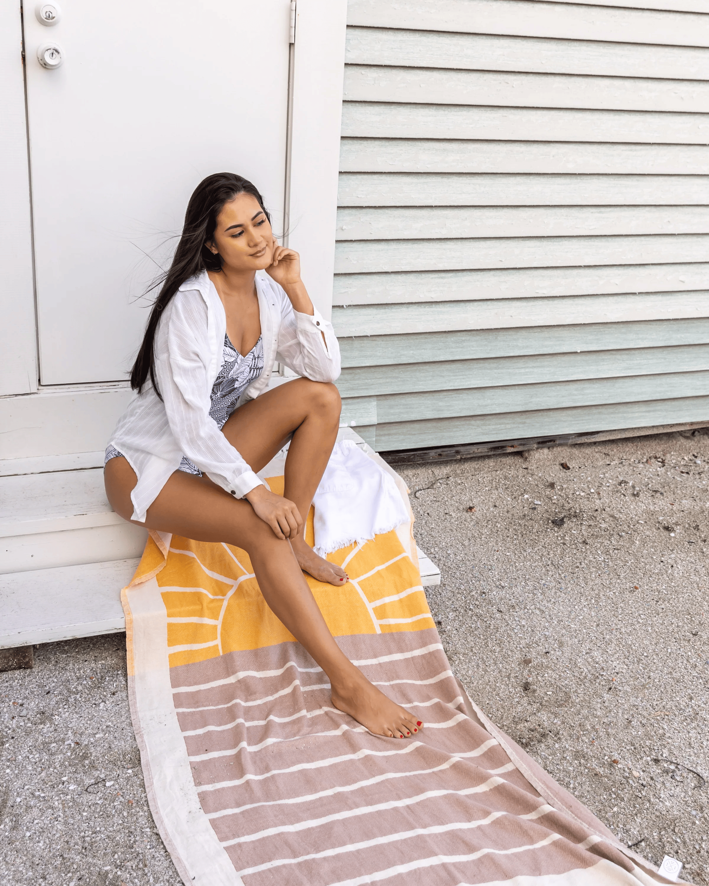 Sand Cloud Sand Cloud Earth Beach Towell WSS22TOW004NATRG Sand Cloud Earth Beach Towell Splash Swimwear