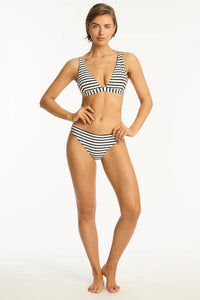 Sea Level Bikini Bottoms Amalfi Longline Tri Top - Black