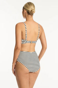 Sea Level Bikini Bottoms Amalfi Panelled High Waist Pant - Black