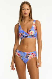 Sea Level Blue Hawaii Mid Bikini Pant Sea Level Blue Hawaii Mid Bikini Pant Splash Swimwear Bikini Bottoms