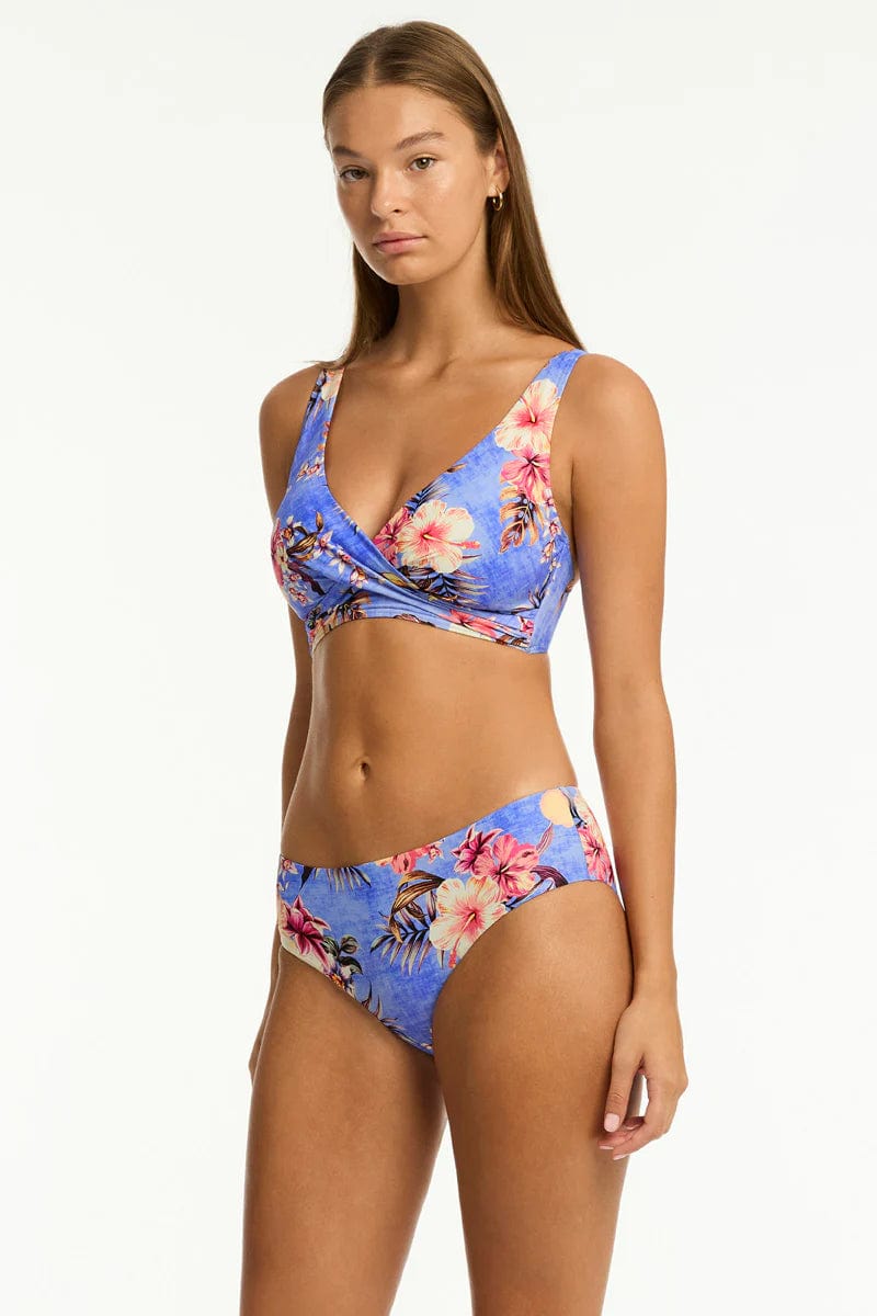 Sea Level Blue Hawaii Mid Bikini Pant Sea Level Blue Hawaii Mid Bikini Pant Splash Swimwear Bikini Bottoms