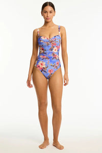 Sea Level Blue Hawaii Twist Front One Piece Sea Level Blue Hawaii Twist Front One Piece Splash Swimwear One Pieces