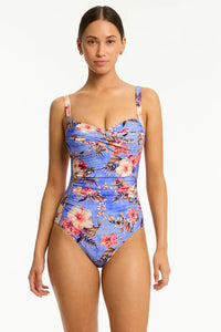 Sea Level Blue Hawaii Twist Front One Piece Sea Level Blue Hawaii Twist Front One Piece Splash Swimwear One Pieces