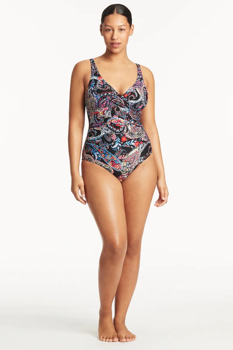 Sea Level Bohemia Cross Front One Piece Shop Sea Level Carnivale Cross Front Multifit Bikini Top in Cobalt | Australian Swimwear Brands at Splash Swimwear Splash Swimwear One Pieces