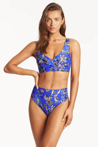 Sea Level Carnivale Cross Front Multifit Bikini Top - Cobalt* Shop Sea Level Carnivale Cross Front Multifit Bikini Top in Cobalt | Australian Swimwear Brands at Splash Swimwear Splash Swimwear Bikini Tops