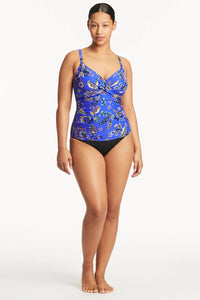 Sea Level Carnivale Twist Front DD/E Tankini - Cobalt* Shop Sea Level Carnivale Twist Front DD/E Tankini in Cobalt | Australian Swimwear Brands at Splash Swimwear Splash Swimwear Tankini Tops