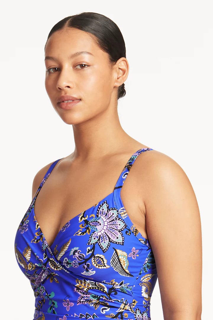 Sea Level Carnivale Twist Front DD/E Tankini - Cobalt* Shop Sea Level Carnivale Twist Front DD/E Tankini in Cobalt | Australian Swimwear Brands at Splash Swimwear Splash Swimwear Tankini Tops