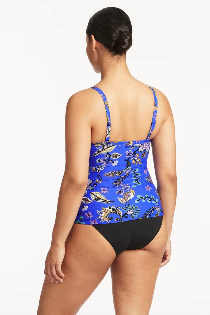 Sea Level Carnivale Twist Front DD/E Tankini - Cobalt* Shop Sea Level Carnivale Twist Front DD/E Tankini in Cobalt | Australian Swimwear Brands at Splash Swimwear Splash Swimwear Tankini Tops