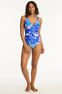 Sea Level Cascade Cross Front Multifit One Piece Sea Level Lotus Cross Front One Piece Splash Swimwear One Pieces